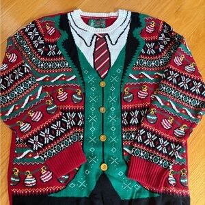 Ugly Christmas Sweater Company Red and Green Festive Crewneck